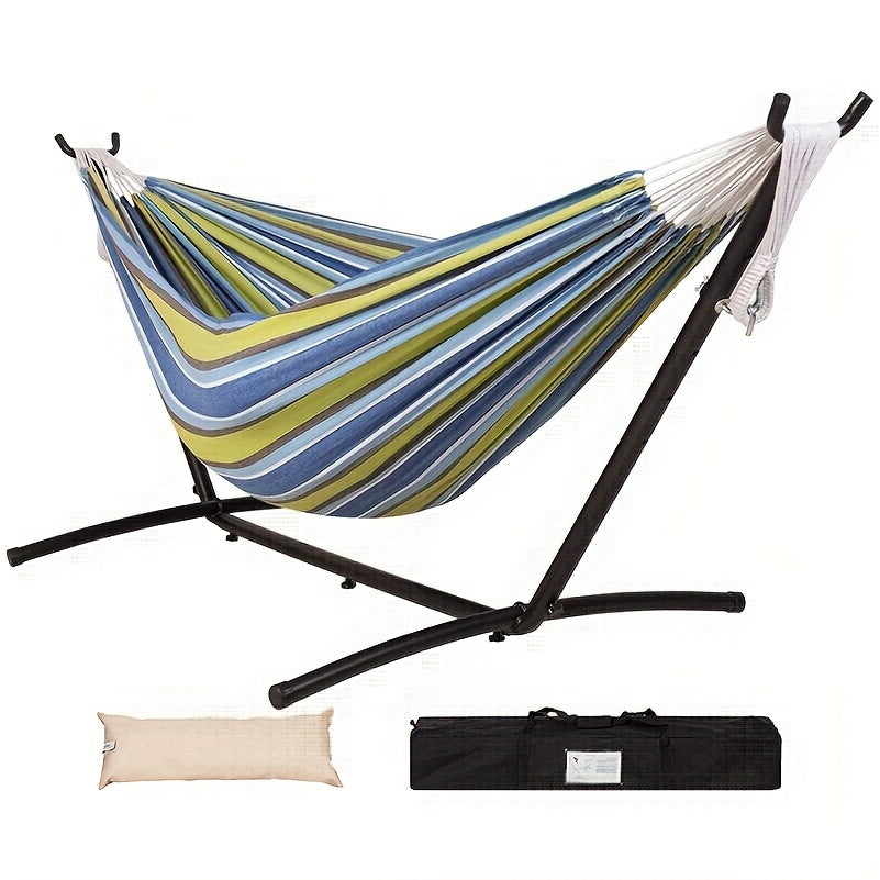 Heavy Duty Double Hammock with Steel Stand 450lbs Portable Outdoor