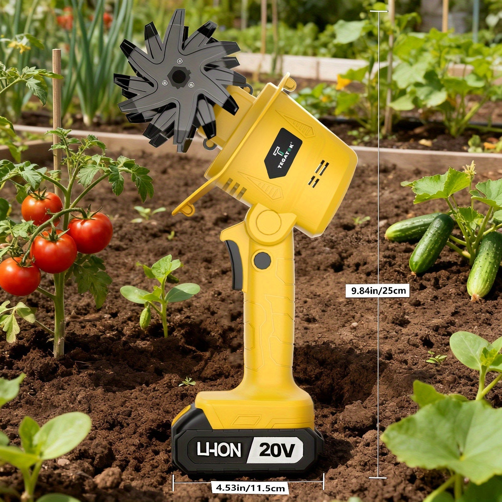20V Cordless Garden Tiller and Cultivator for Soil Aeration
