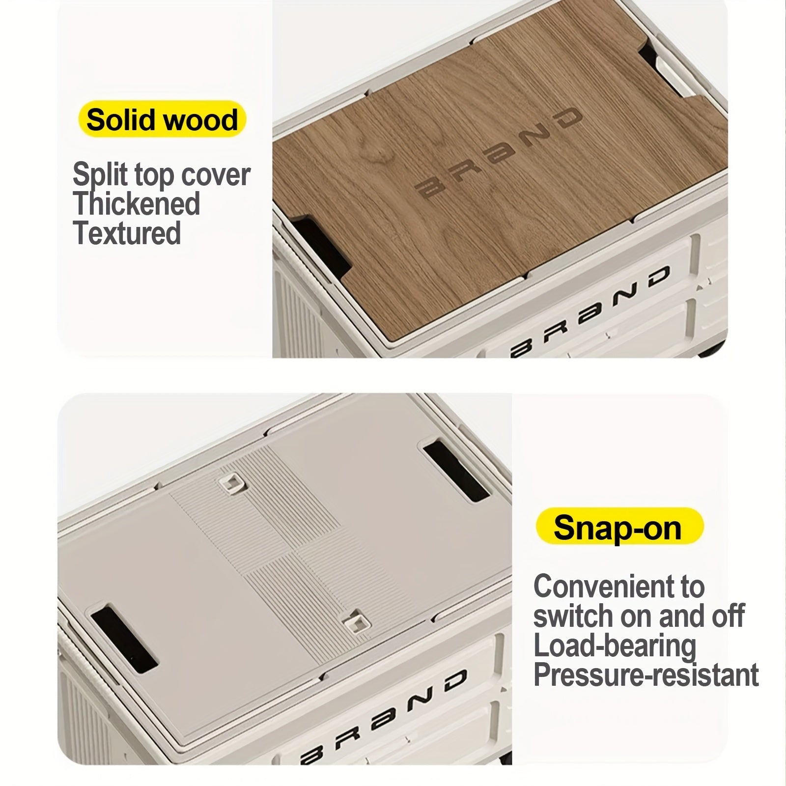 Foldable Storage Box with Wheels and Lid - Portable Organizer