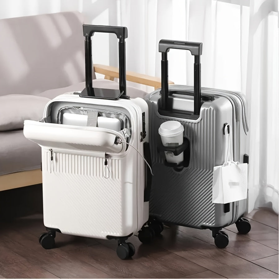 Modern Hard Shell Carry-On Suitcase with Laptop Pocket & TSA Lock