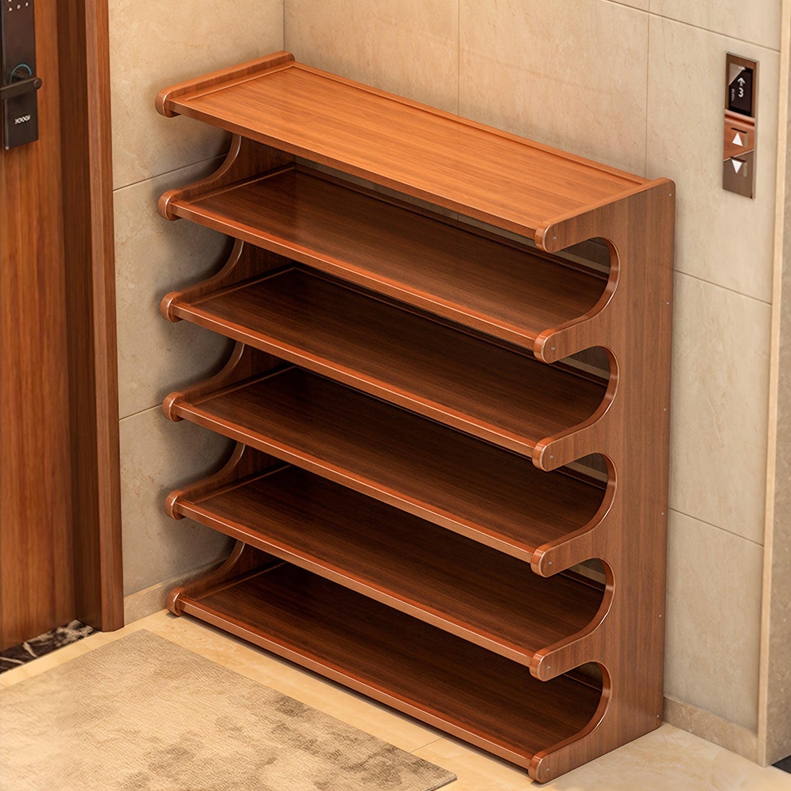 5/6 Tier Bamboo Shoe Rack Organizer for Modern Entryways