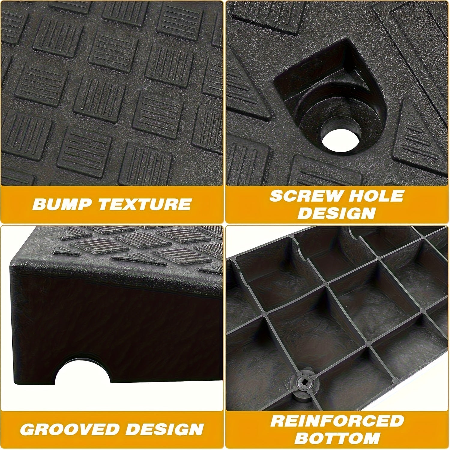 2PCS Heavy Duty Curb Ramp Portable Non-Slip Driveway Wheelchair Ramp