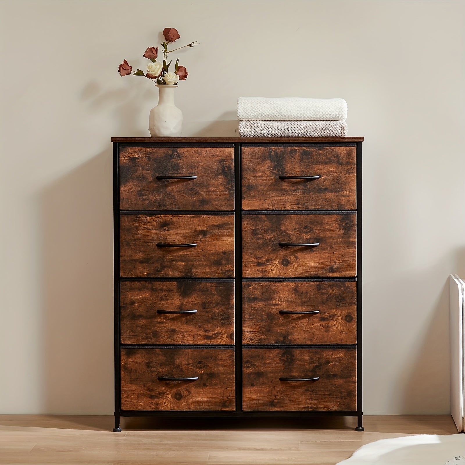 8-Drawer Fabric Dresser Organizer Chest for Bedroom and Hallway