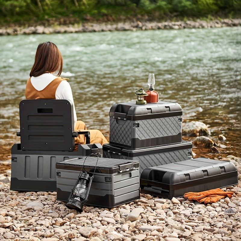 Foldable Camping Stool with Backrest and Storage Bag for Outdoors