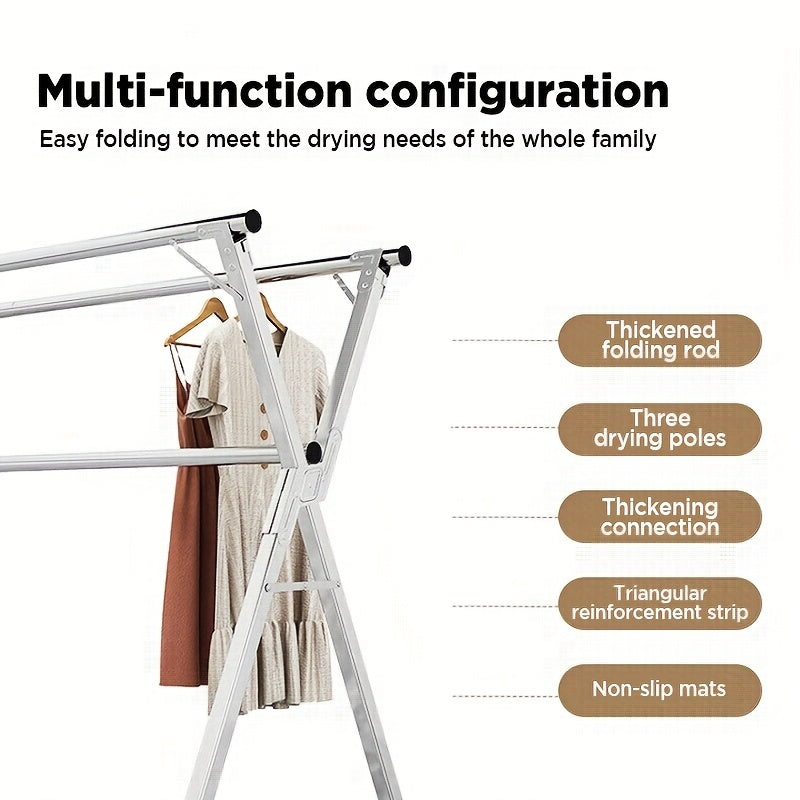 Extendable Stainless Steel Folding Laundry Drying Rack 48.4-78.7"