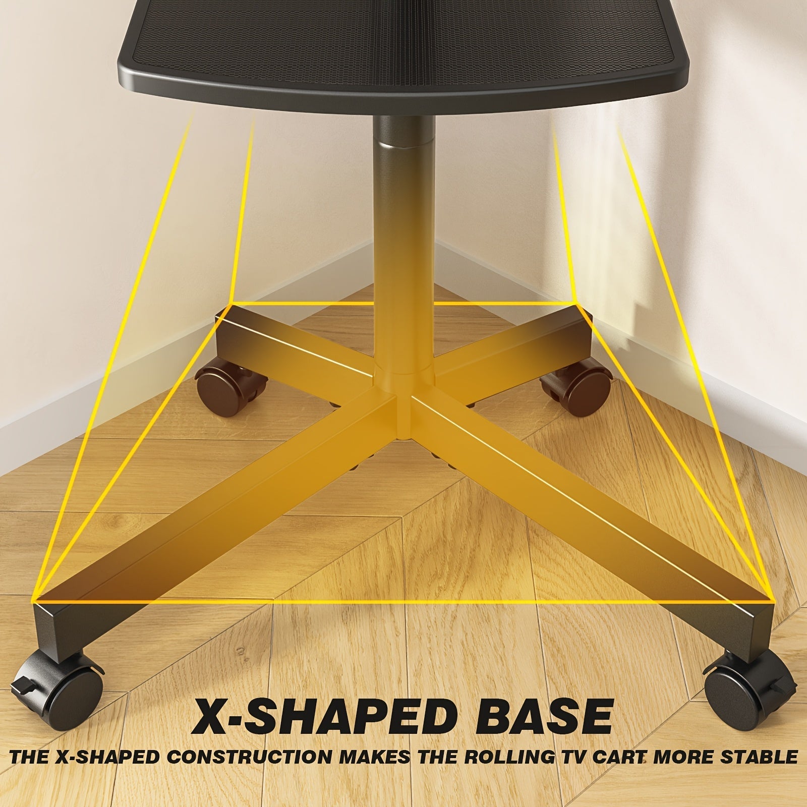Mobile TV Cart Stand 23-60 Inch Rolling TV Stand with Shelf