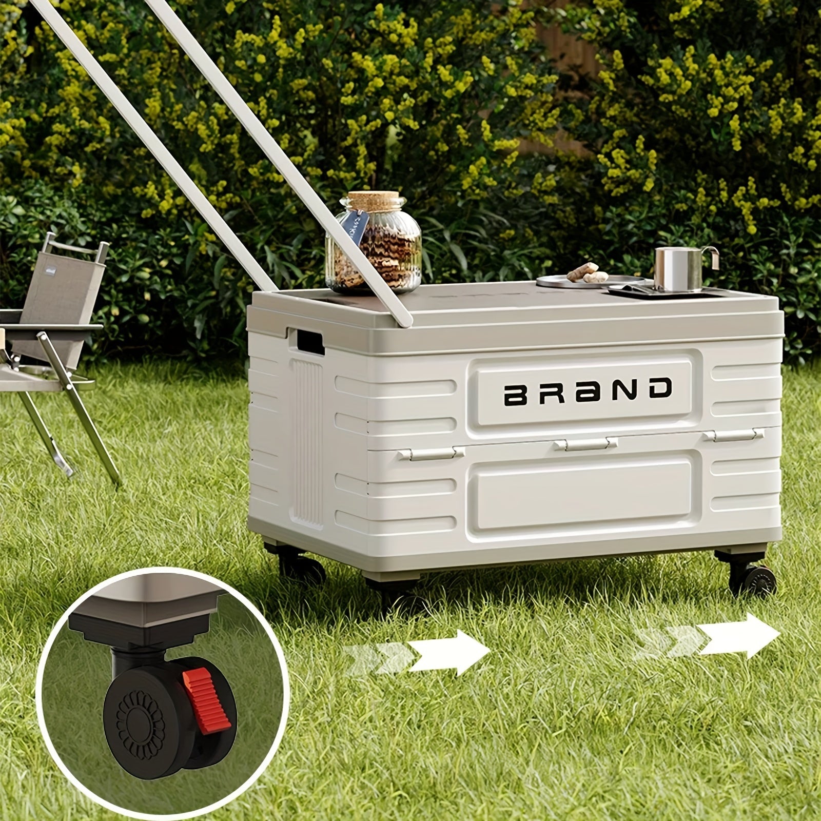 Foldable Storage Box with Wheels and Lid - Portable Organizer