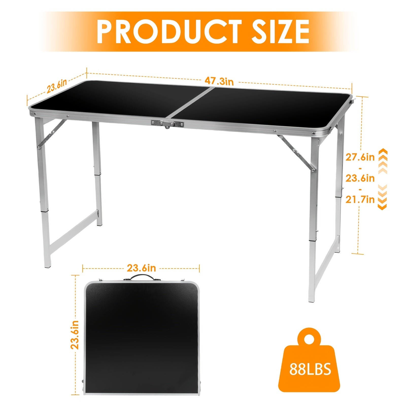 Portable Folding Table 4ft and 6ft Utility Table for Dining