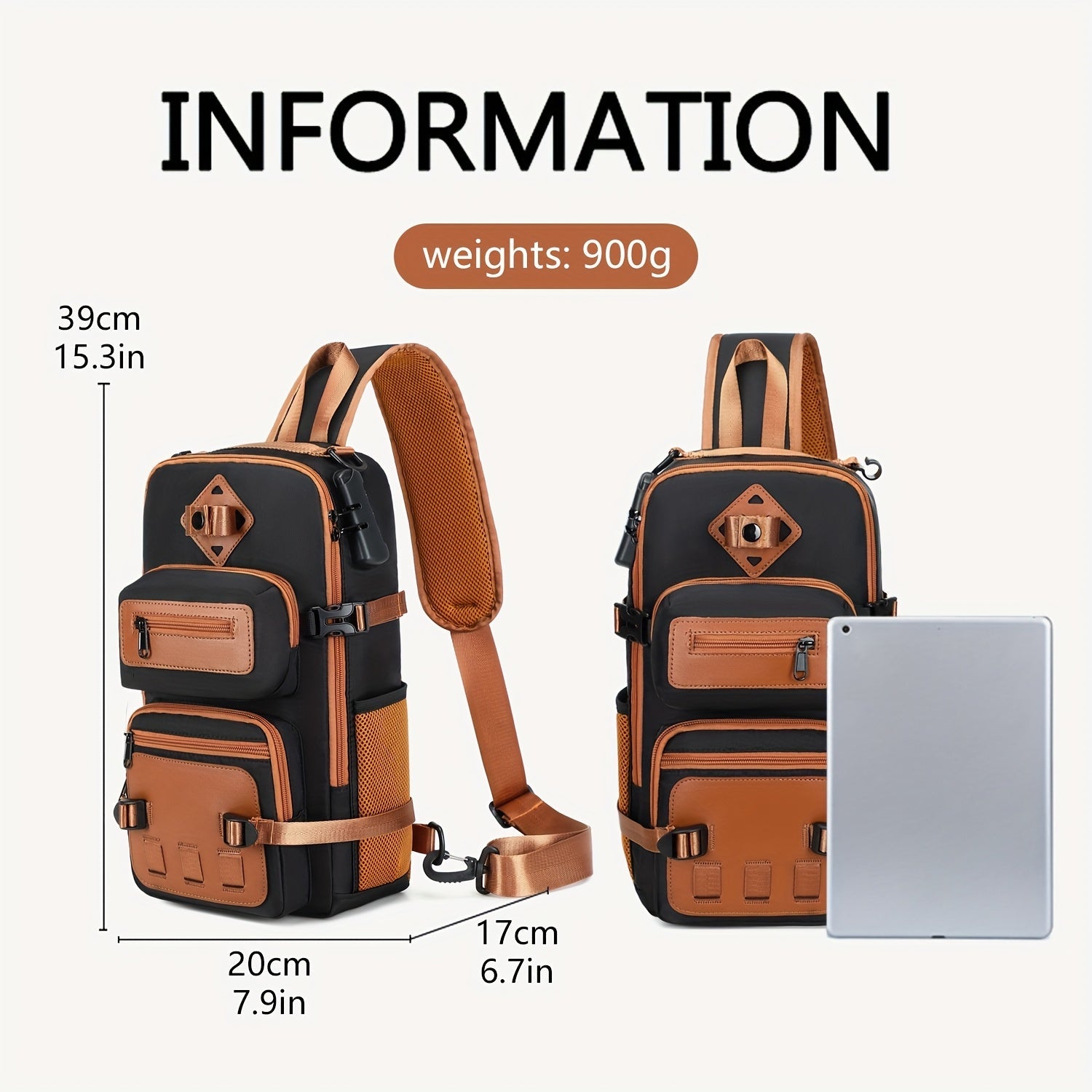 Anti-Theft Sling Bag Crossbody Chest Backpack with USB Waterproof
