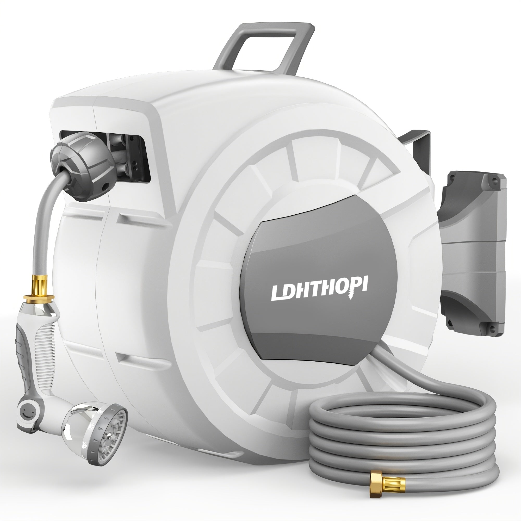 Retractable Garden Hose Reel with Auto Rewind Wall Mounted System