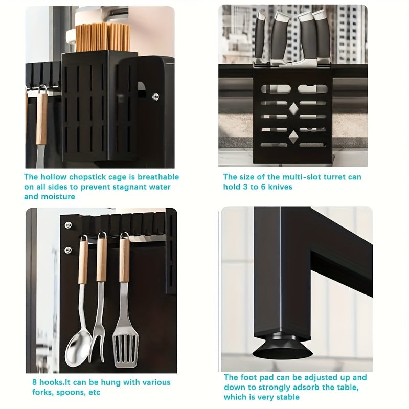 Modern Over-Sink Dish Drying Rack with Dustproof Clamshell Door