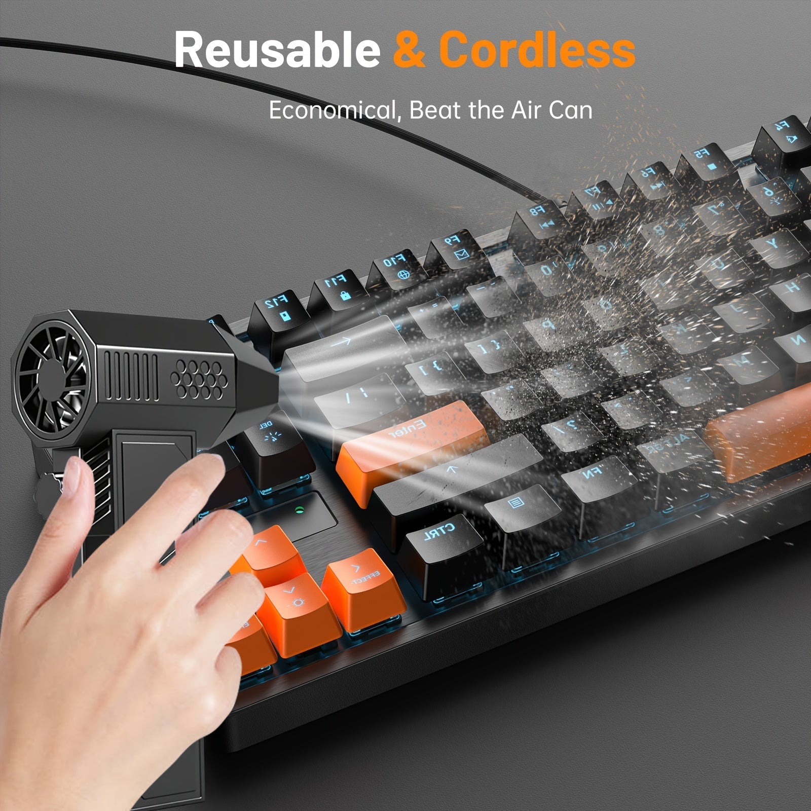 130,000 RPM Electric Air Duster Cordless Turbo Keyboard Cleaner