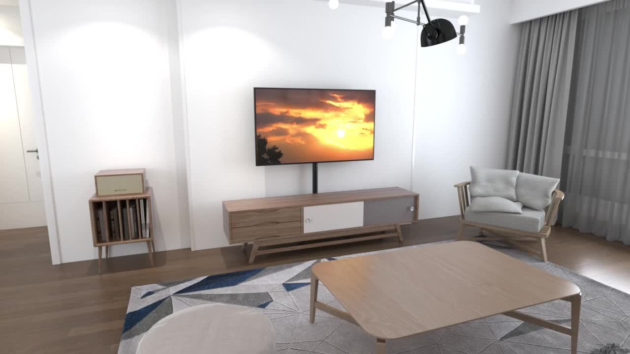 Mobile TV Cart Stand 23-60 Inch Rolling TV Stand with Shelf