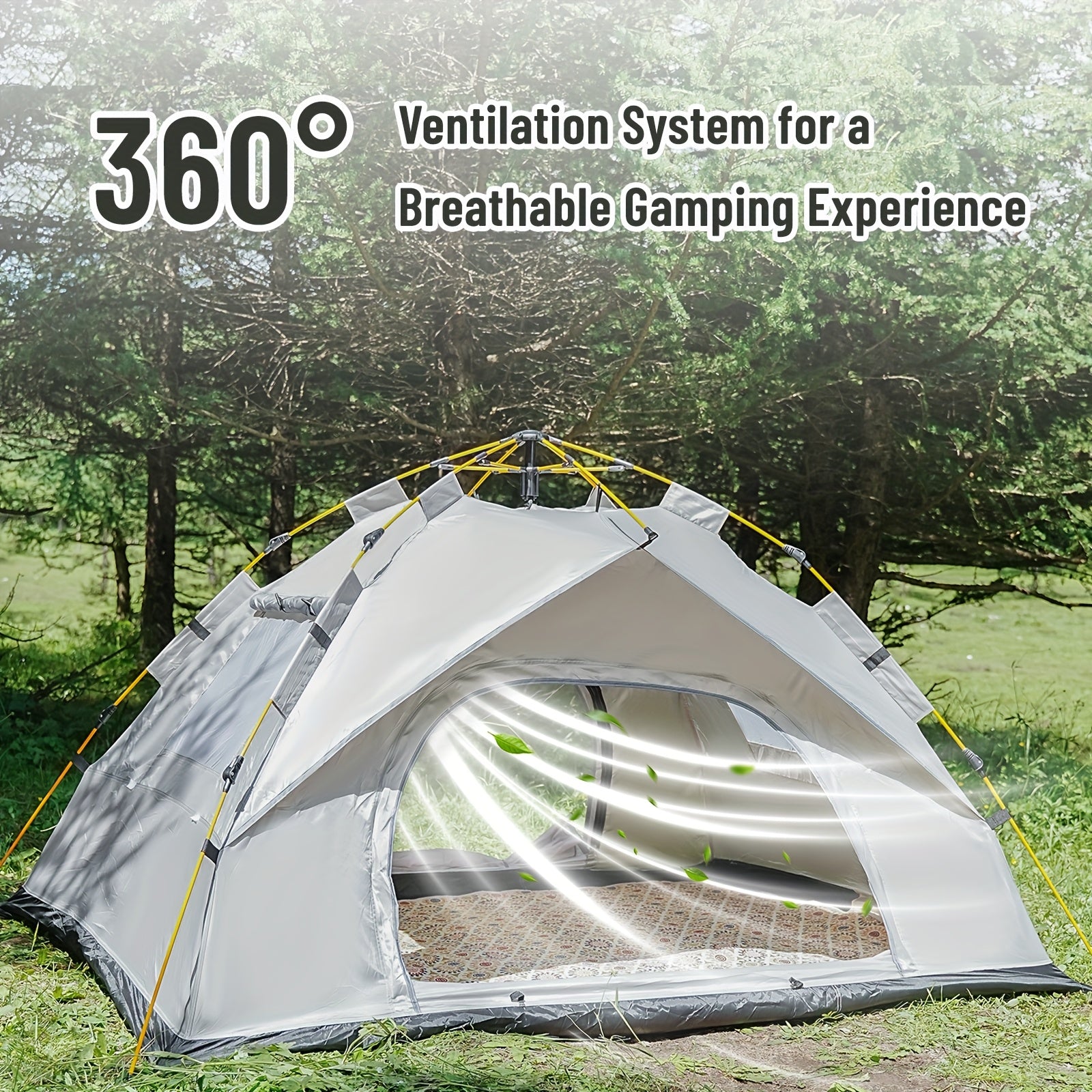 3-4 Person Instant Pop Up Camping Tent Waterproof Quick Setup