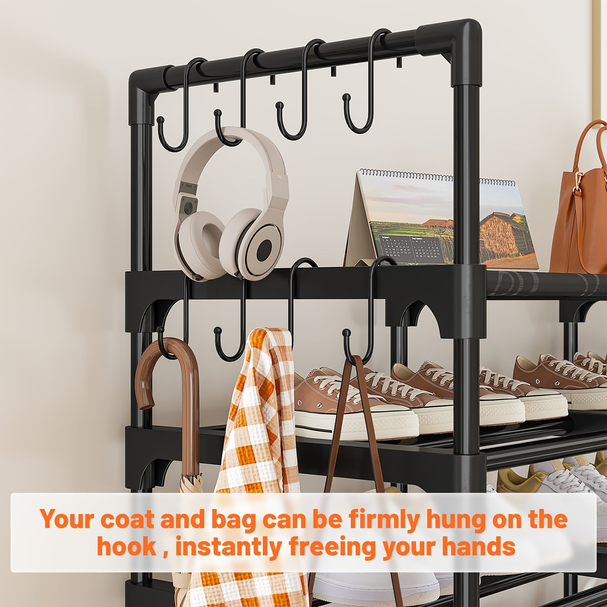Stackable Shoe Rack and Bookshelf Freestanding Storage Organizer