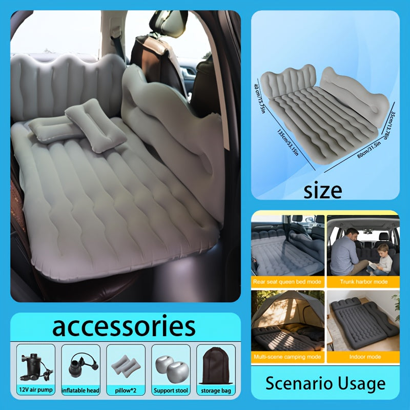 Inflatable Car Back Seat Mattress for SUV Travel with Pump & Pillows