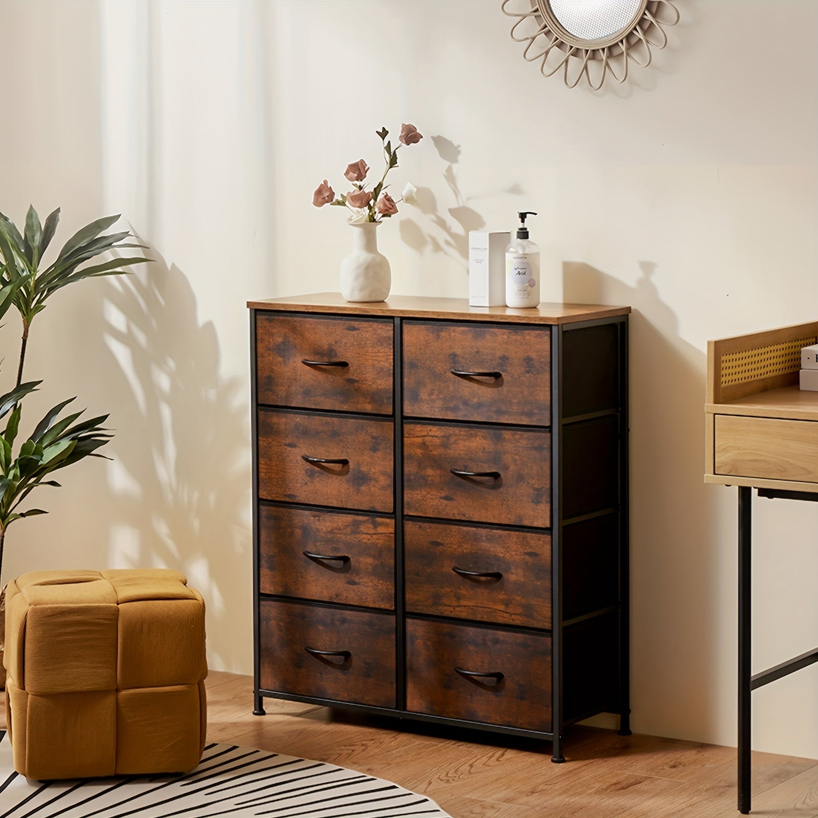 8-Drawer Fabric Dresser Organizer Chest for Bedroom and Hallway
