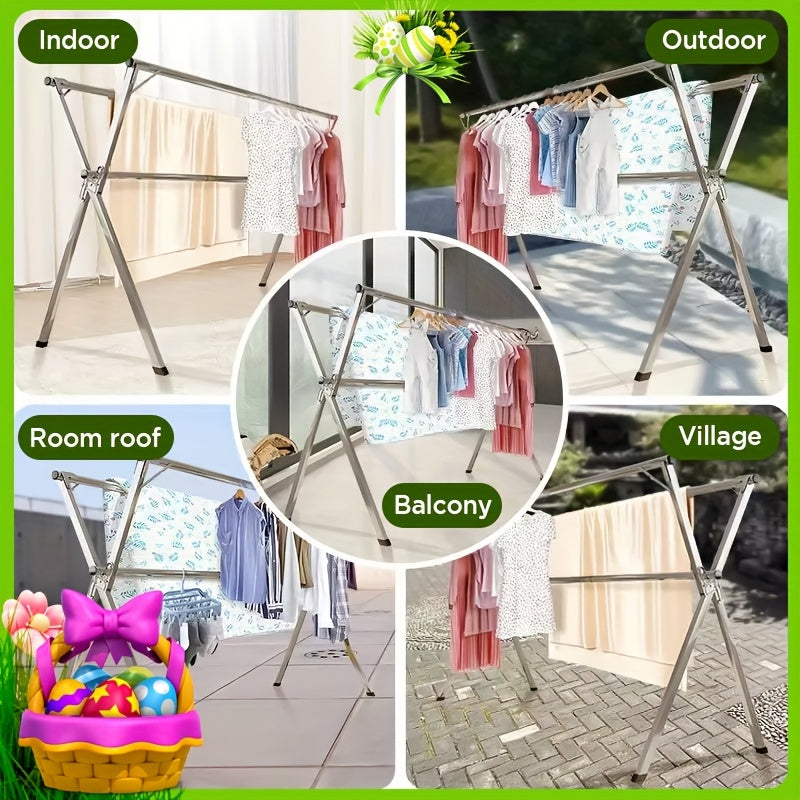 Extendable Stainless Steel Folding Laundry Drying Rack 48.4-78.7"