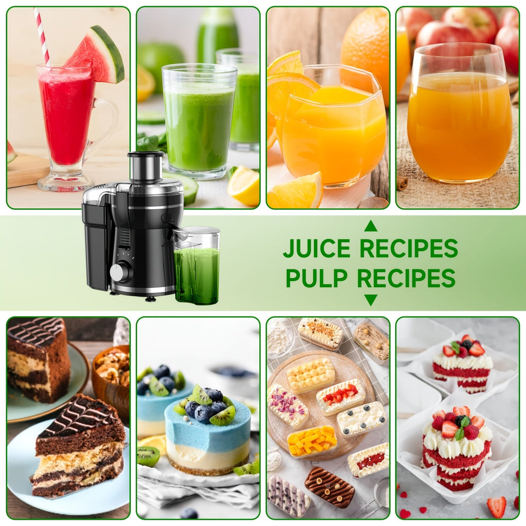 500W Centrifugal Juicer Machine, 3-Speed Fruit & Vegetable Extractor