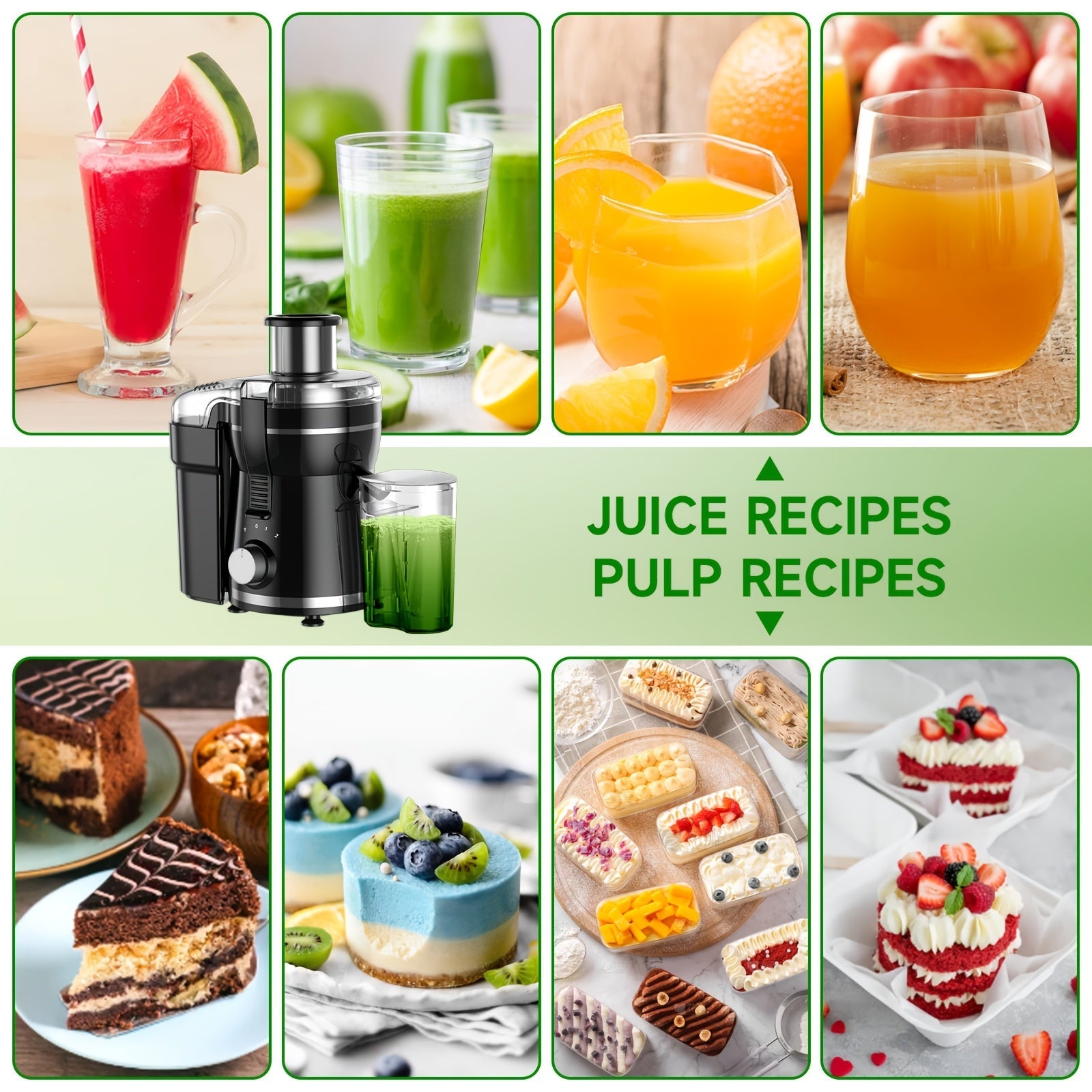 500W Centrifugal Juicer Machine, 3-Speed Fruit & Vegetable Extractor