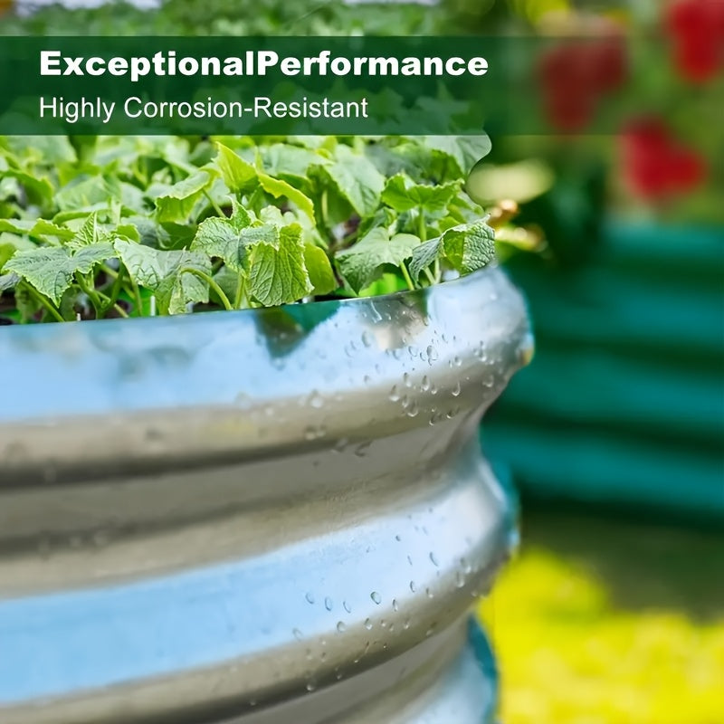 4x2x1ft Oval Galvanized Raised Garden Bed Metal Planter Box