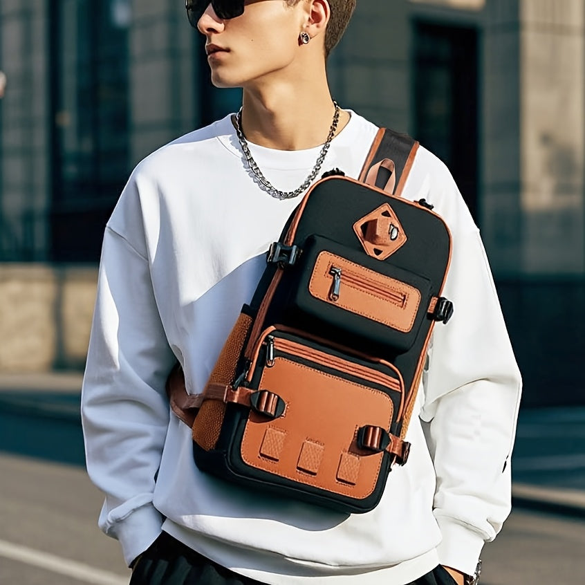 Anti-Theft Sling Bag Crossbody Chest Backpack with USB Waterproof