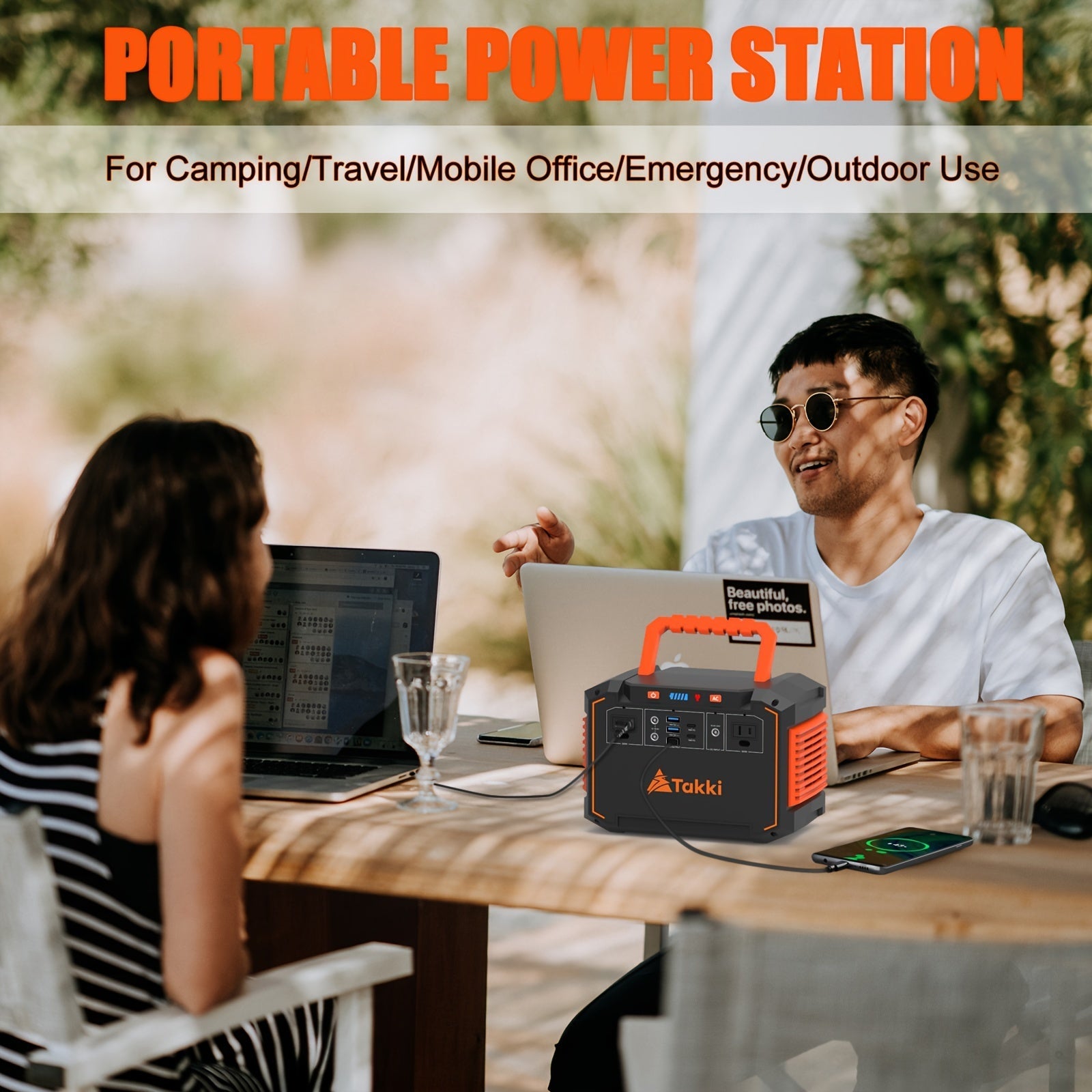 300W Portable Power Station with Solar Panel for Camping & Emergency