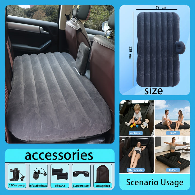 Inflatable Car Back Seat Mattress for SUV Travel with Pump & Pillows