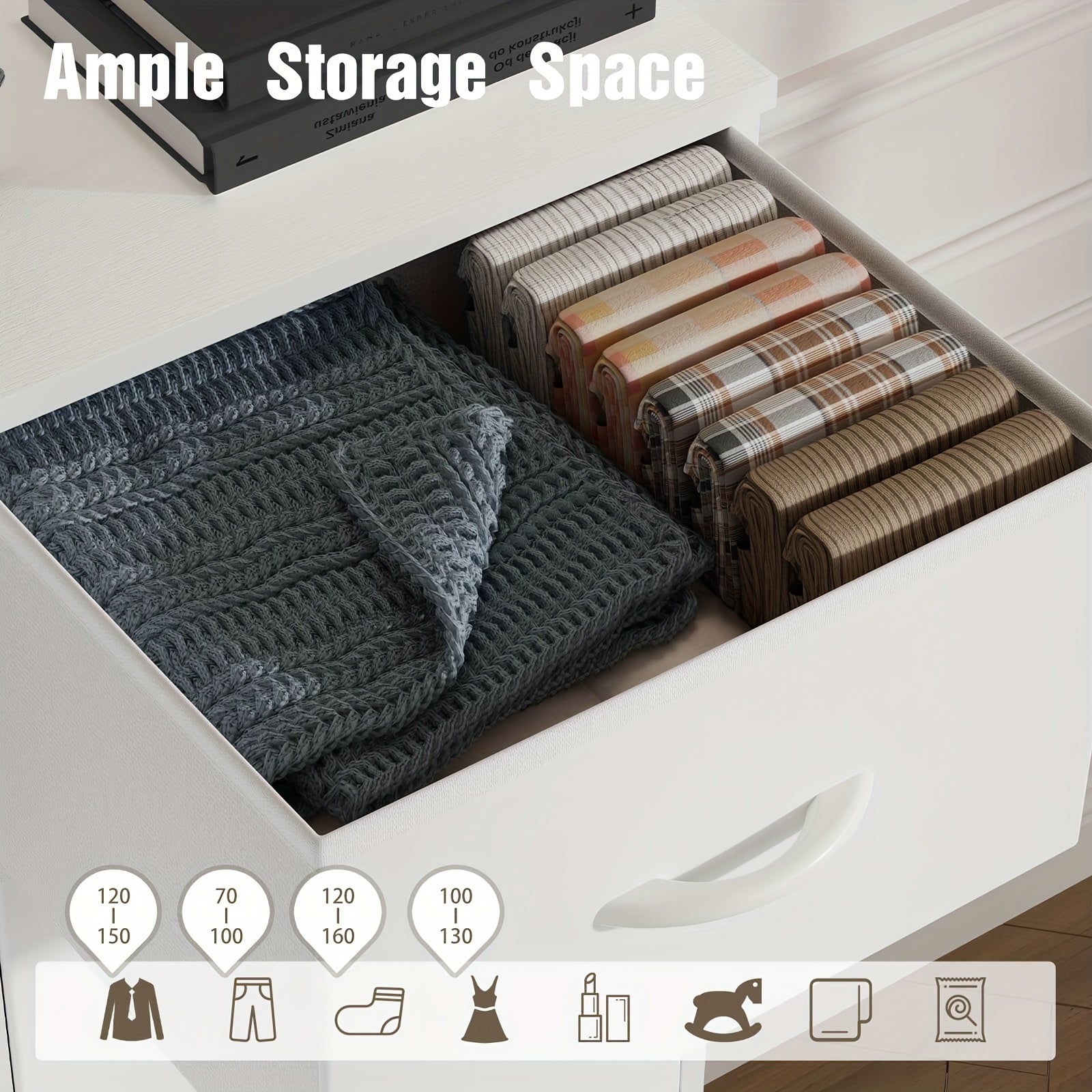 8-Drawer Fabric Dresser Organizer Chest for Bedroom and Hallway