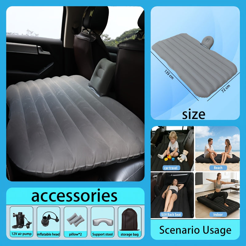 Inflatable Car Back Seat Mattress for SUV Travel with Pump & Pillows