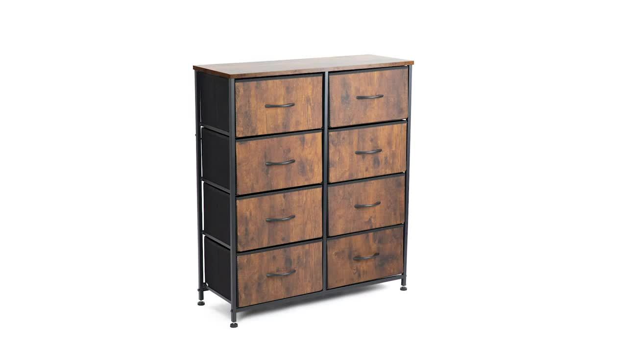 8-Drawer Fabric Dresser Organizer Chest for Bedroom and Hallway