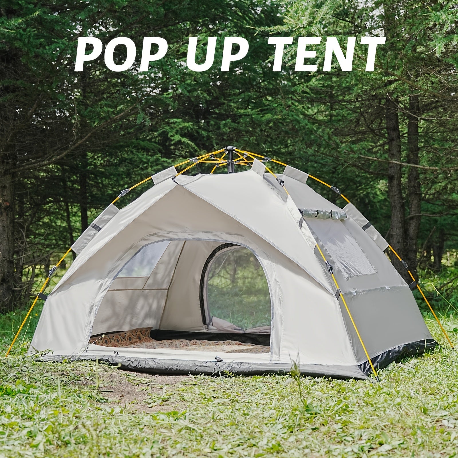 3-4 Person Instant Pop Up Camping Tent Waterproof Quick Setup