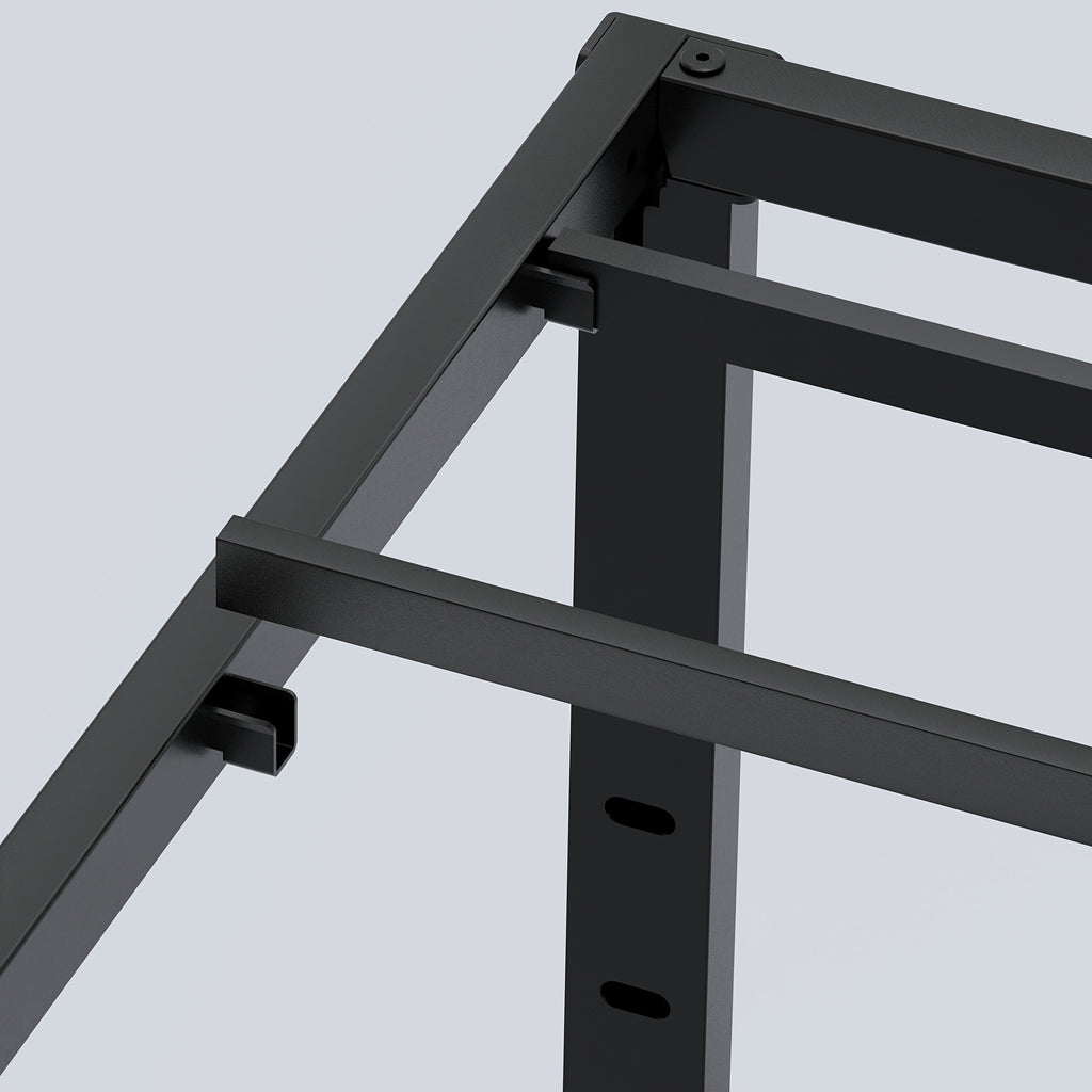 Heavy Duty Metal Platform Bed Frame with Under-Bed Storage Black