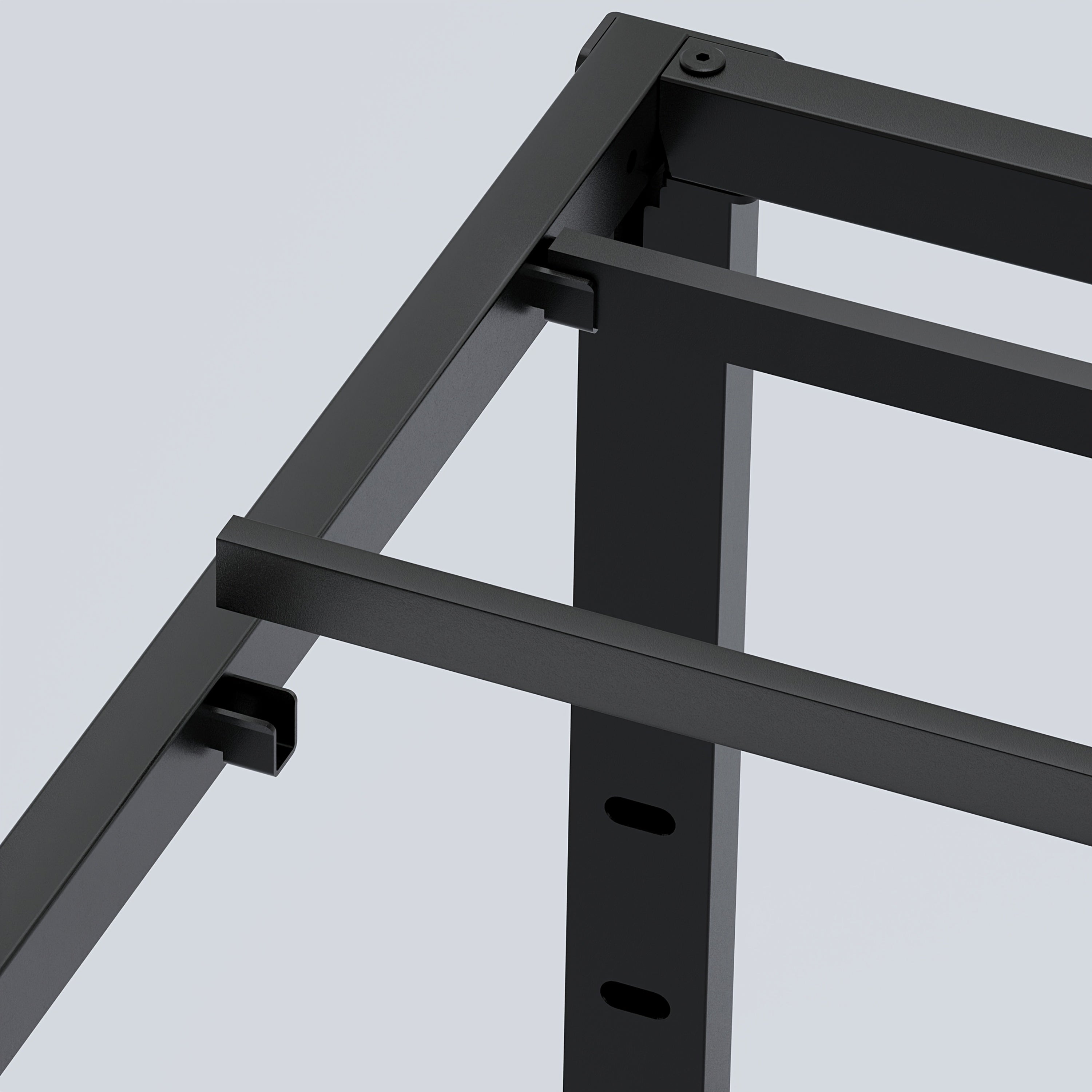 Heavy Duty Metal Platform Bed Frame with Under-Bed Storage Black