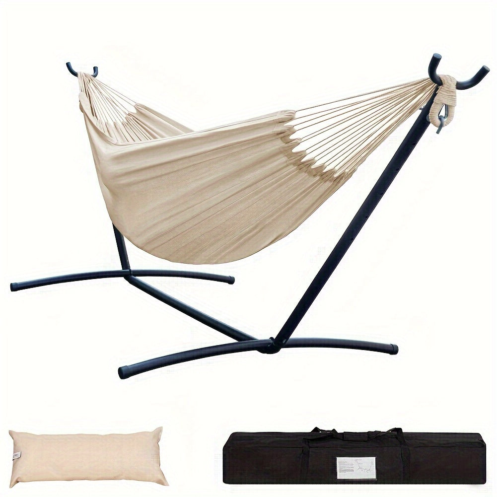 Heavy Duty Double Hammock with Steel Stand 450lbs Portable Outdoor