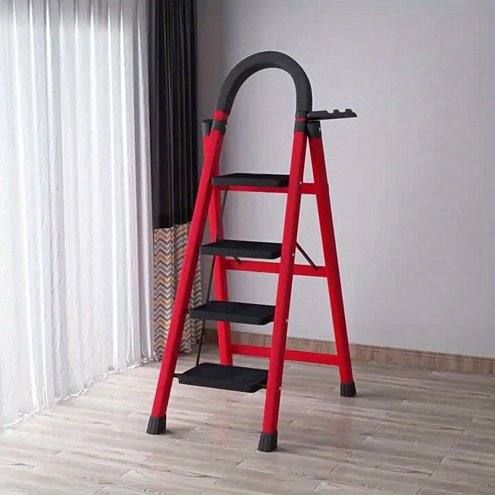 Heavy-Duty Folding Step Ladder 500LBS Capacity Non-Slip Portable