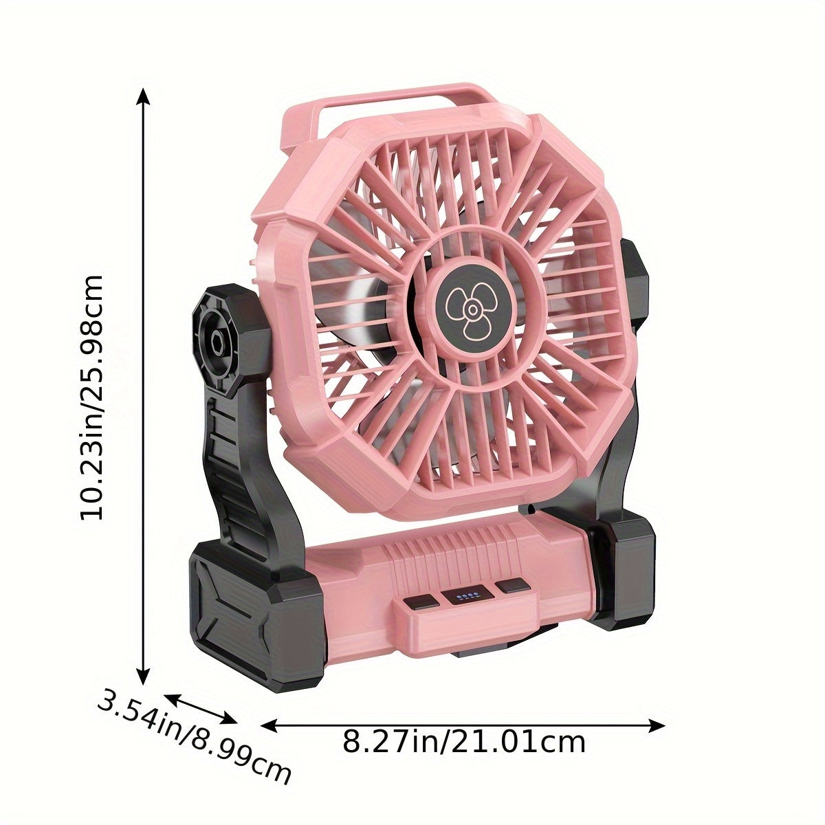 Rechargeable 3-in-1 Oscillating Camping Fan with LED Lantern Light