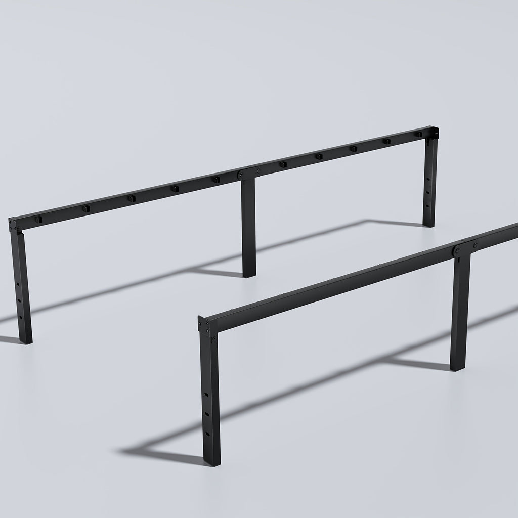Heavy Duty Metal Platform Bed Frame with Under-Bed Storage Black