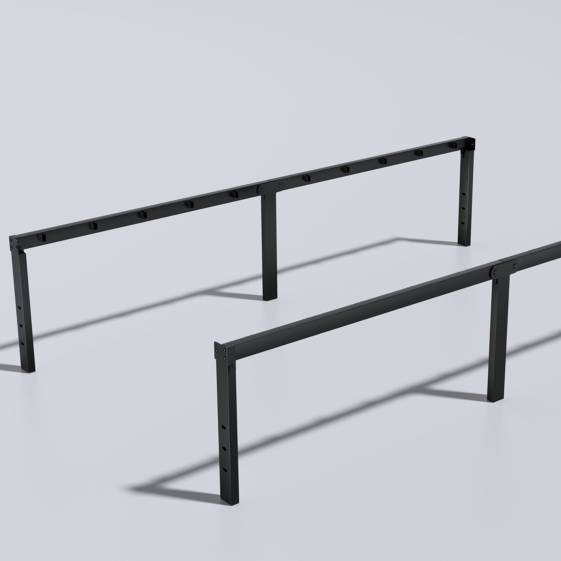 Heavy Duty Metal Platform Bed Frame with Under-Bed Storage Black