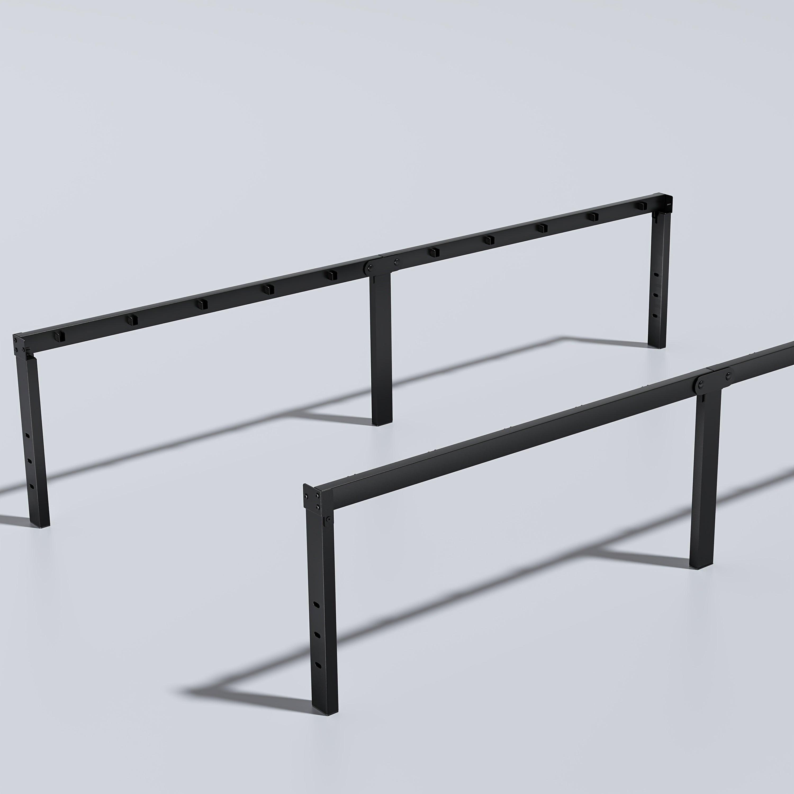 Heavy Duty Metal Platform Bed Frame with Under-Bed Storage Black