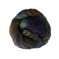 A skein of luxurious Malabrigo Finito fingering-weight merino wool yarn in a soft, delicate texture.