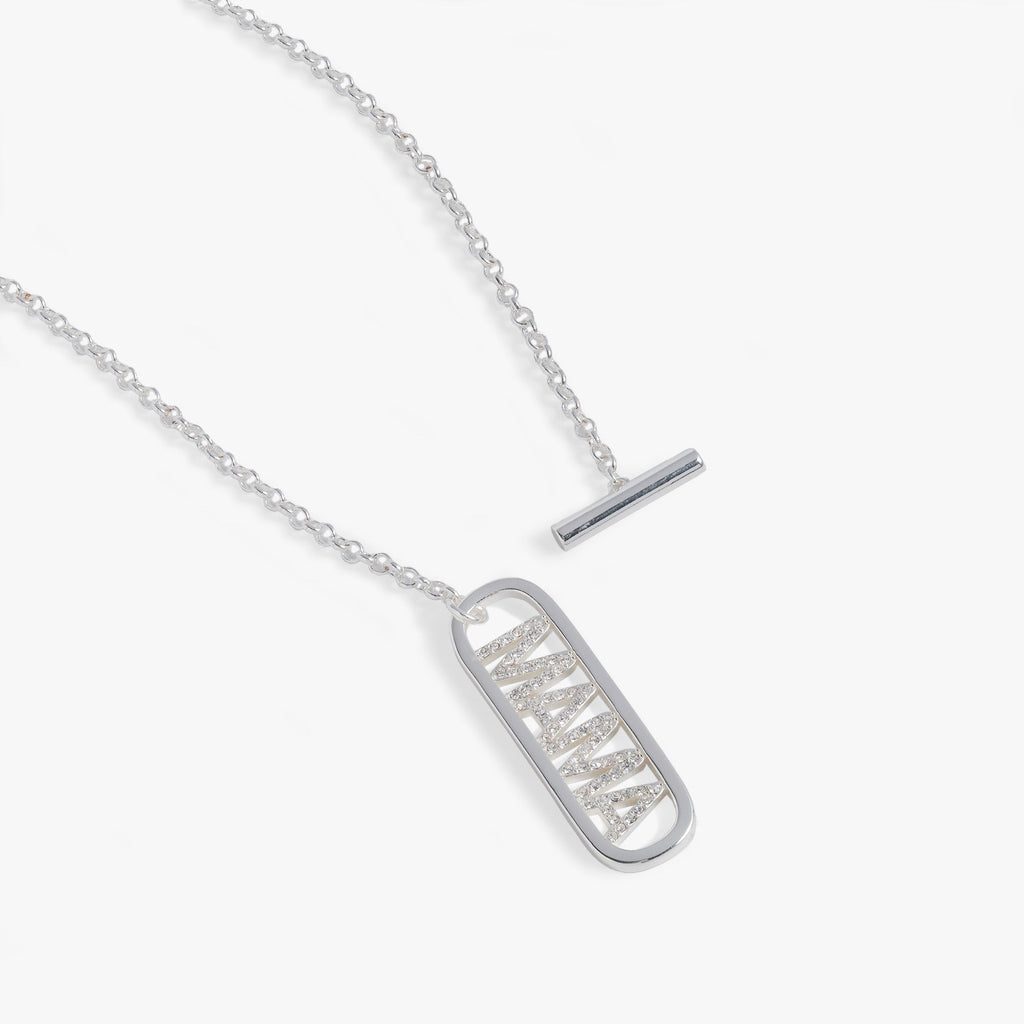 Convertible Mama Pavé Crystal Toggle Pendant Necklace