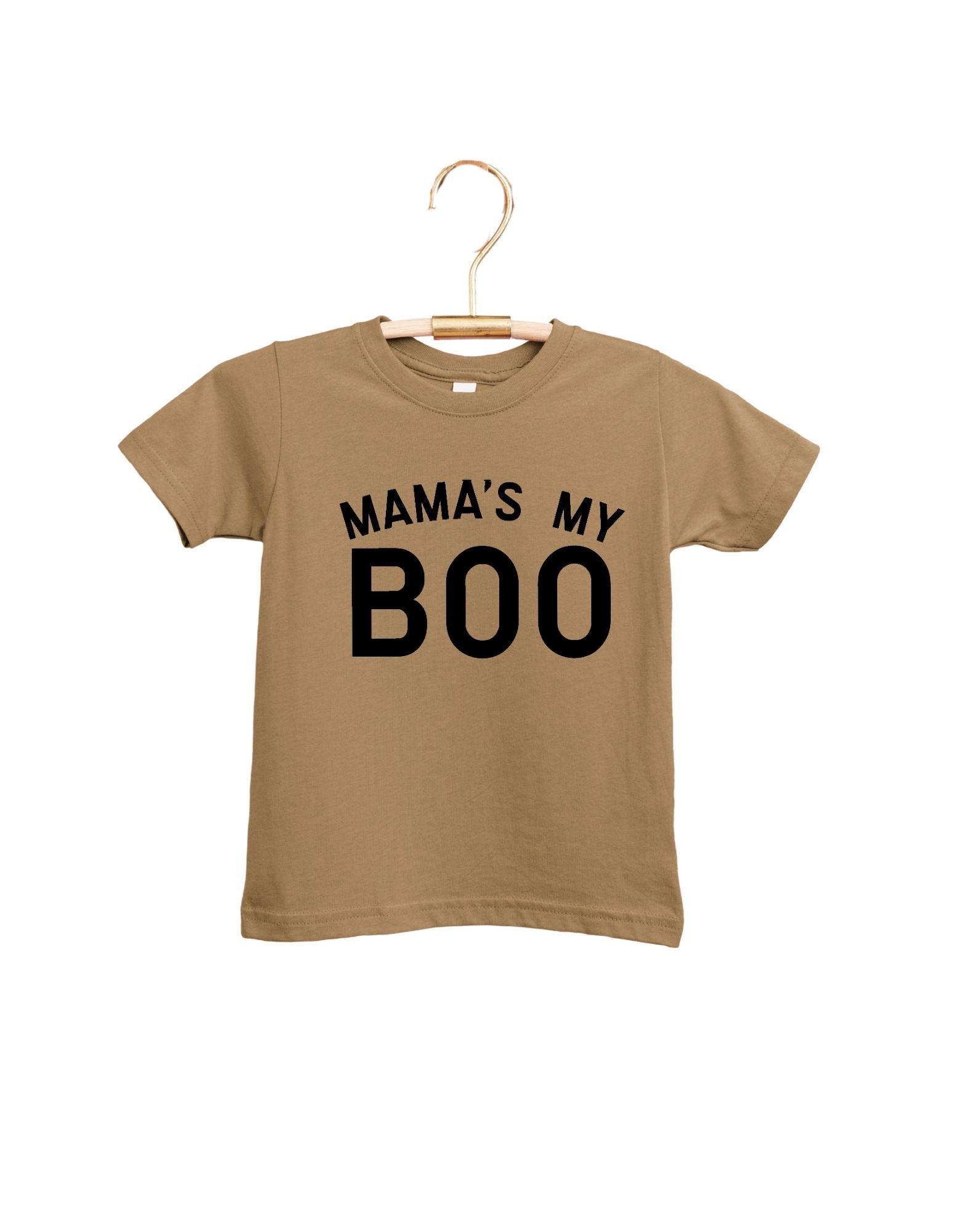 Mama's My Boo Neutral Graphic Tee in Beige White and Tan