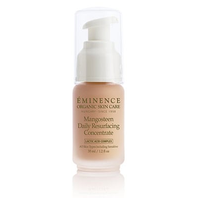 Eminence Mangosteen Daily Resurfacing Concentrate peach and white bottle