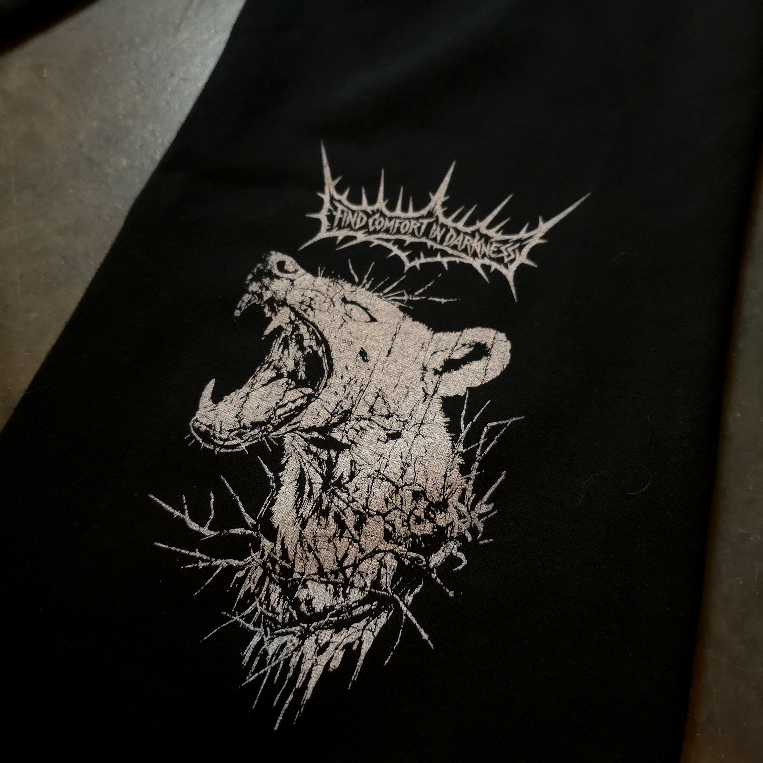 Mantra Graphic Fleece Sweatpants in Black Heavyweight Cotton - Image 3