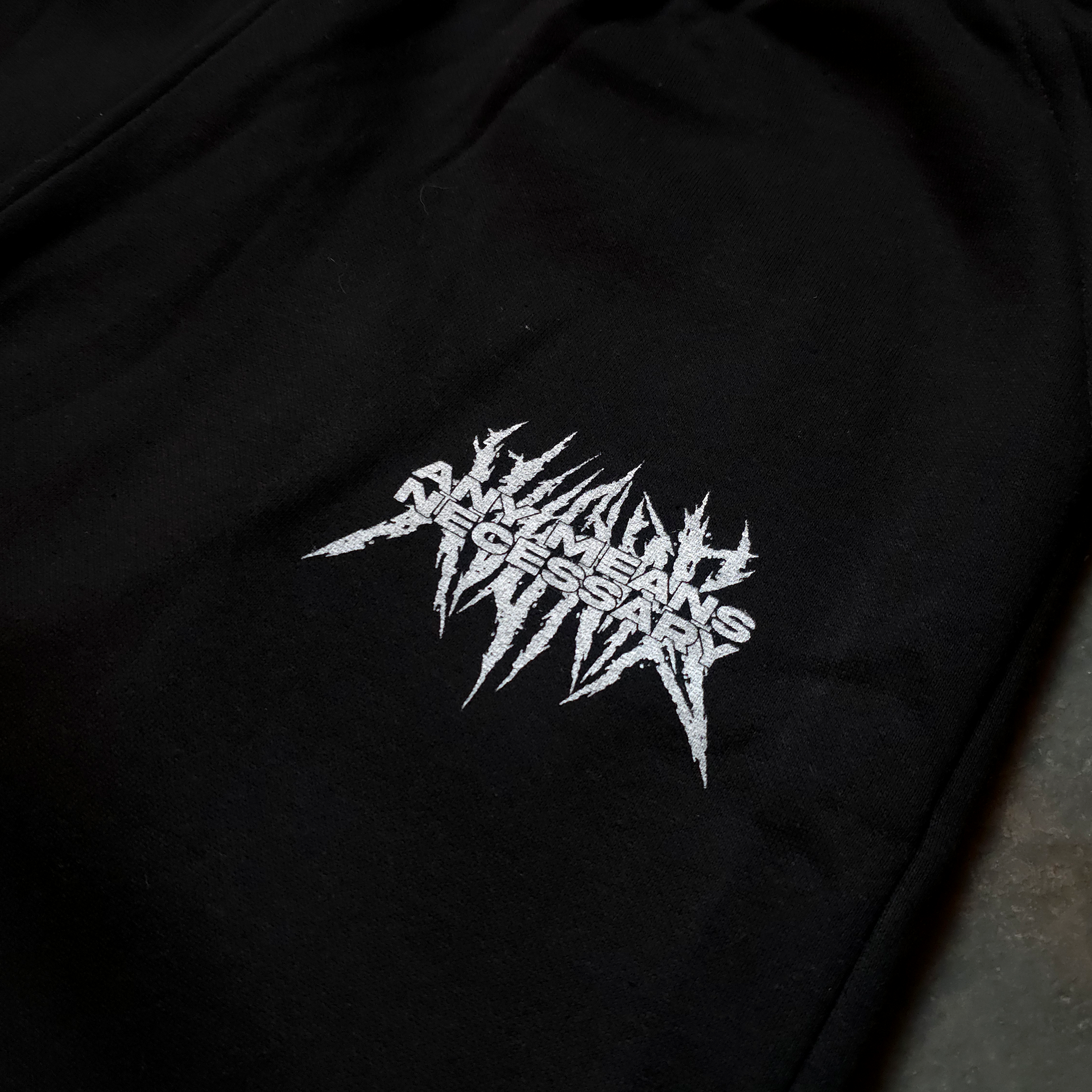 Mantra Graphic Fleece Sweatpants in Black Heavyweight Cotton - Image 5