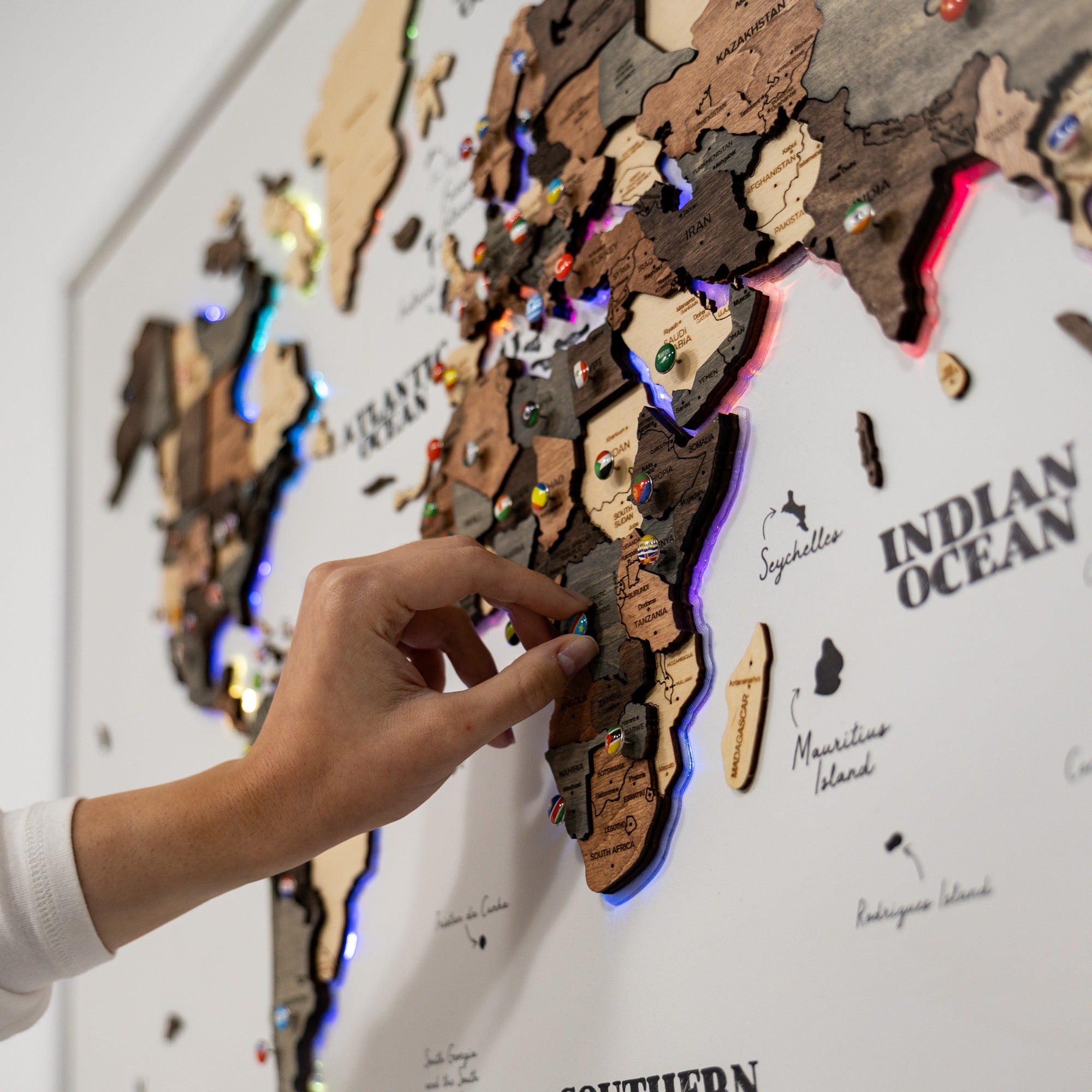 Map on Board LED 2.0 Smokey Wall Decor with Integrated Lighting