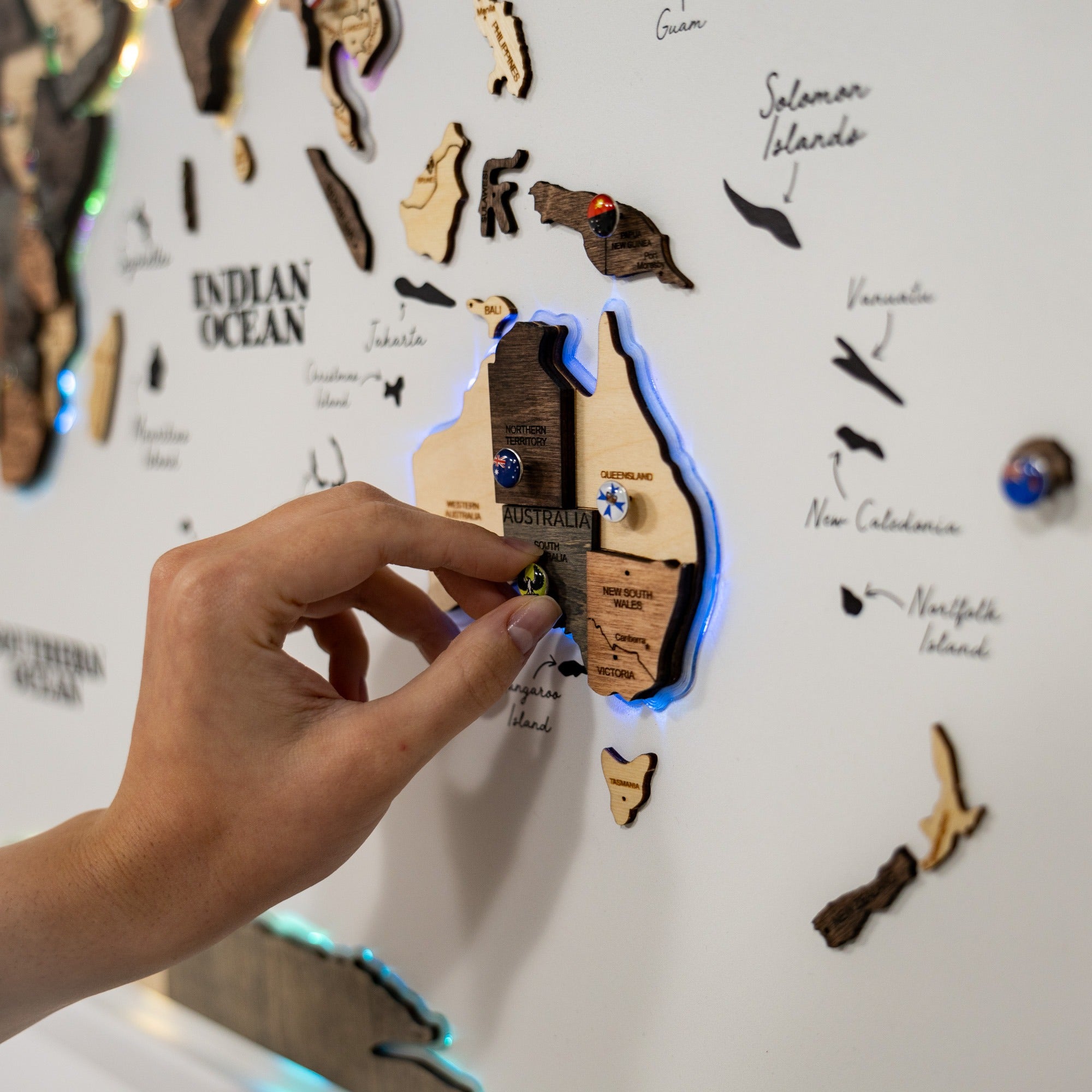 Map on Board LED 2.0 Smokey Wall Decor with Integrated Lighting