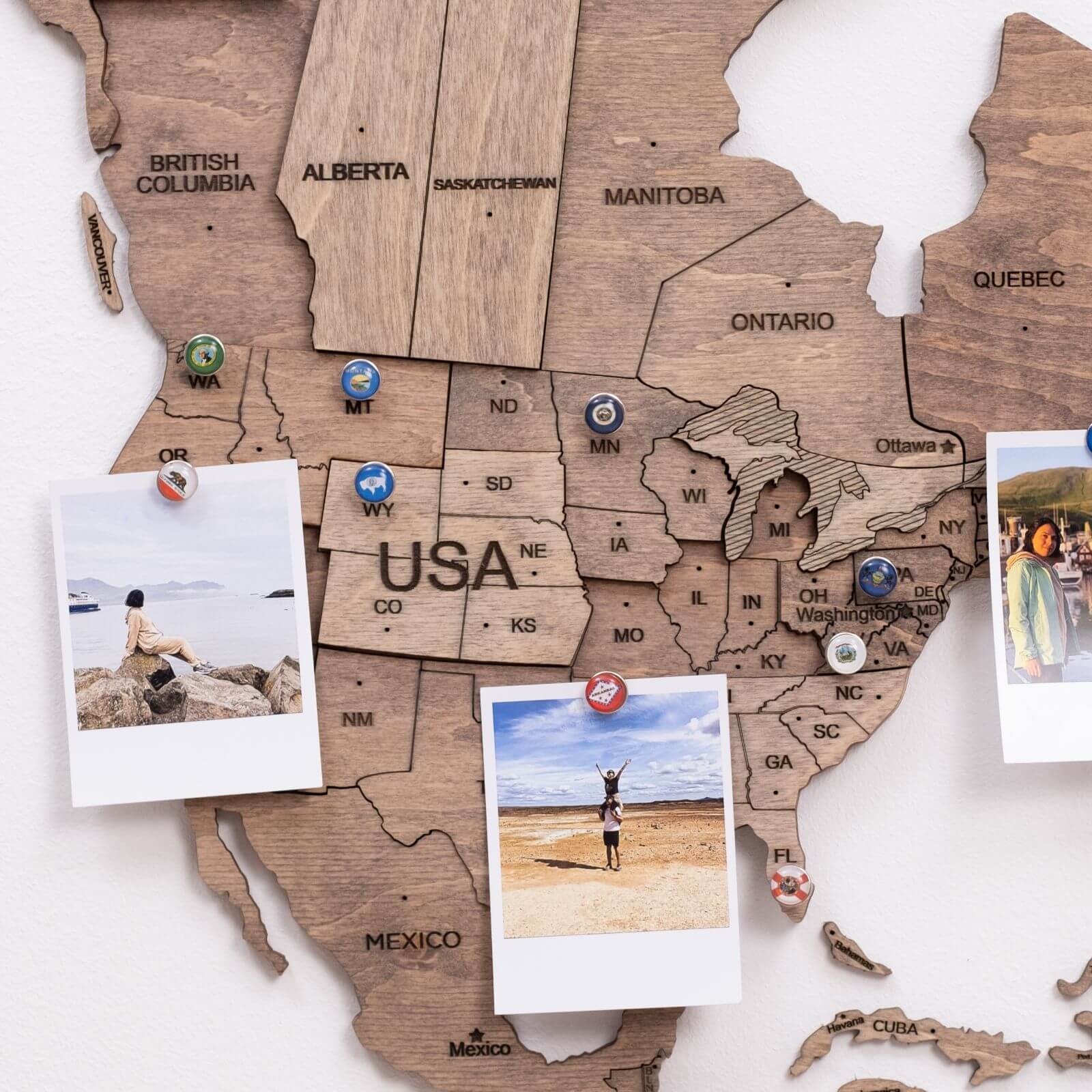 3D Wooden World Map Terra Wall Art in Brown and Tan