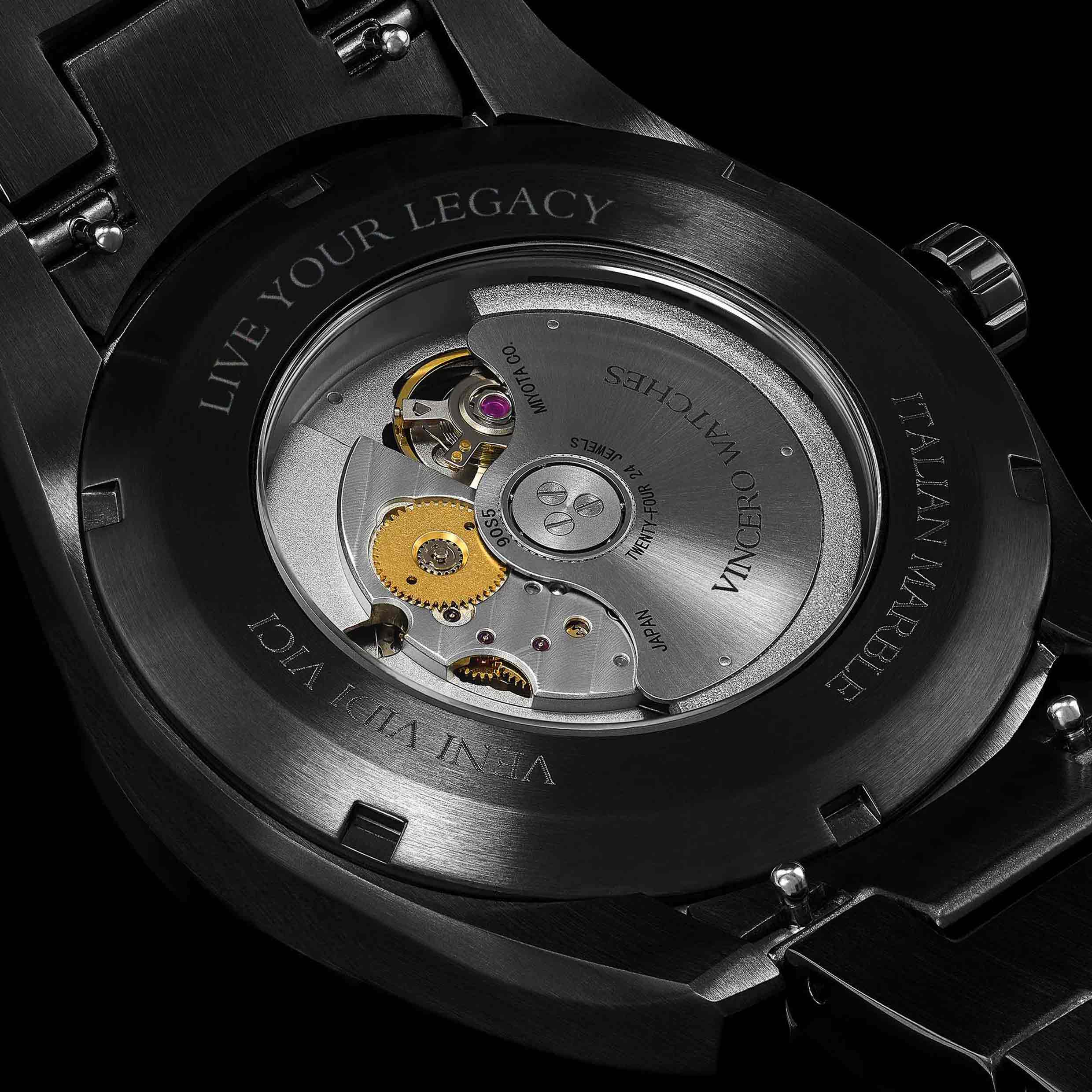 Marble Automatic Watch in Black Verde with 43mm Case